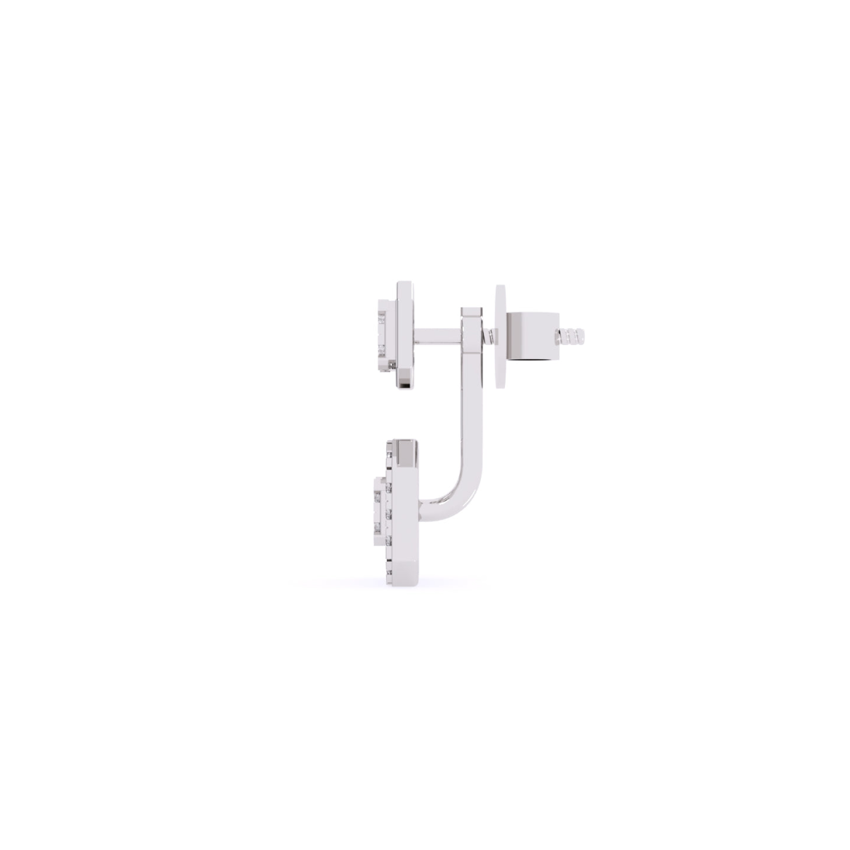 Round Squre Type Lab Grown Diamond Bridal Drop Earrings